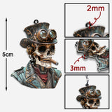 Steampunk Skull - Personalized Skull Keychain