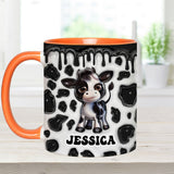 Moody Baby Cow - Personalized Cow Accent Mug