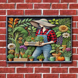 Love Gardening - Personalized Gardening Rectangle Metal Sign