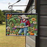 Love Gardening - Personalized Gardening Rectangle Metal Sign