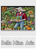 Love Gardening - Personalized Gardening Rectangle Metal Sign