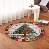 Merry Christmas - Personalized Family Round Rug