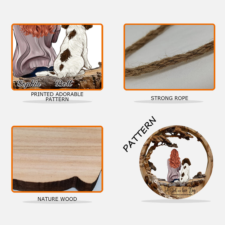 A Bond That Can't Be Broken - Personalized Dog Custom Shaped Wood Sign