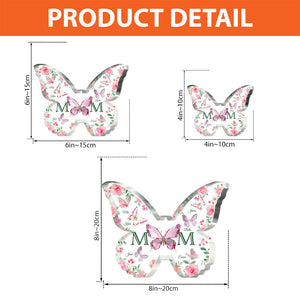Mom And Children Butterflies - Personalized Mother Custom Shaped Acrylic Plaque