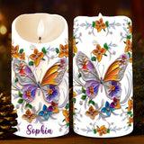 Beautiful Butterfly Bee Dragonfly Hummingbird - Personalized Butterfly Flameless Candle