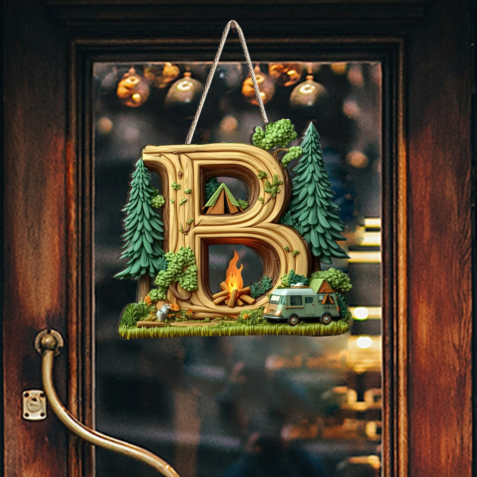 Camping Letter - Personalized Camping Custom Shaped Wood Sign