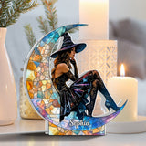 On The Moon - Personalized Witch Shaped Light Box