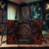 Volcanic Pentacle - Personalized Witch Leather Handbag