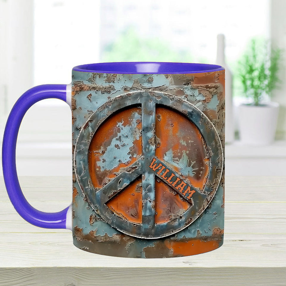 Love Peace - Personalized Hippie Accent Mug