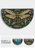 Beautiful Vintage Dragonfly - Personalized Gardening Shaped Doormat