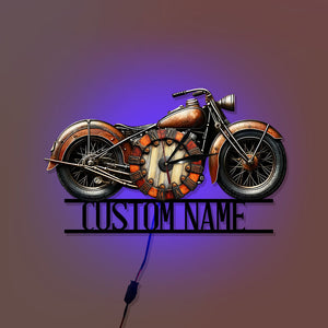 Always Time For A Ride - Personalized Biker LED Light Wall Clock
