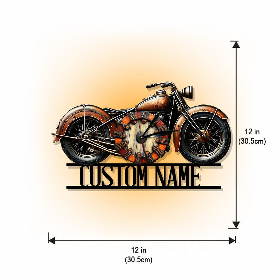 Always Time For A Ride - Personalized Biker LED Light Wall Clock