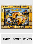 Construction Vehicles Letter Gift For Grankids - Personalized Kid Jigsaw Puzzle
