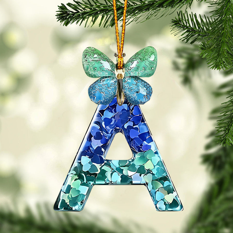Beautiful Butterfly Alphabet - Personalized Butterfly Ornament