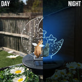 In Loving Memory Paw Friend Cat on Moon Loss of Pet Sympathy Gift - Personalized Cat Garden Solar Light