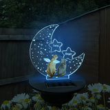 In Loving Memory Paw Friend Cat on Moon Loss of Pet Sympathy Gift - Personalized Cat Garden Solar Light
