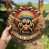 Until We Meet Again - Personalized Dog Round Shaped Stone