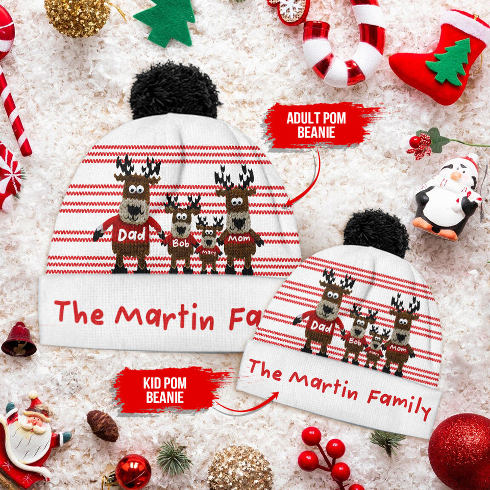 Oh Deer Christmas - Personalized Family Beanie Hat