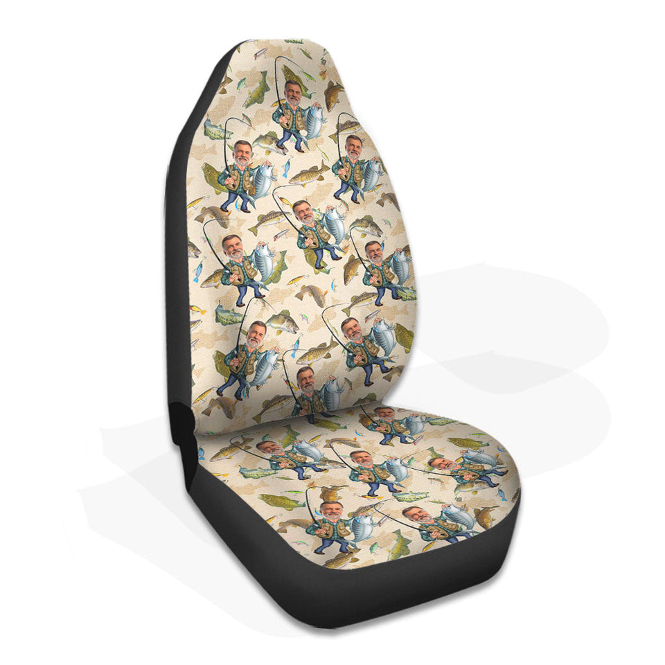 Photo Inserted Funny Fishing - Personalized Fishing Seat Covers