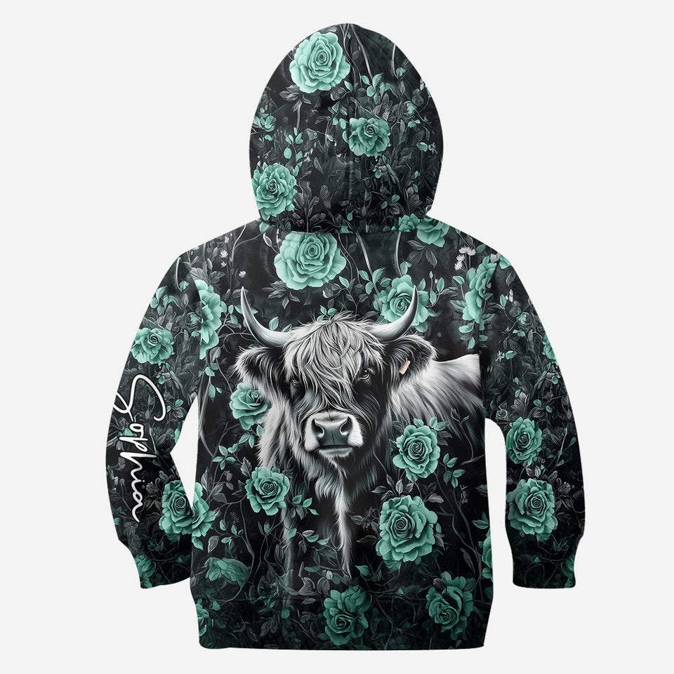 Purple Cow - Personalized Highland Cow Hoodie and Leggings