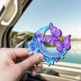 Love you to the moon and back - Personalized Couple Shaped Car Visor Clip