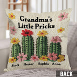 Grandma's Little Pricks - Personalized Grandma Throw Pillow