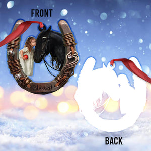 Horse And Girl - Personalized Horse Transparent Ornament