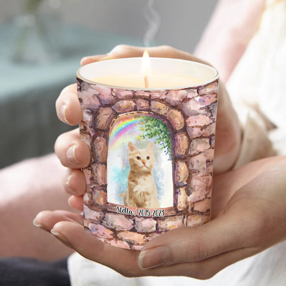 No Longer By My Side - Personalized Dog Candle With Wooden Lid