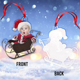 Cute Baby Sled - Personalized Newborn Transparent Ornament
