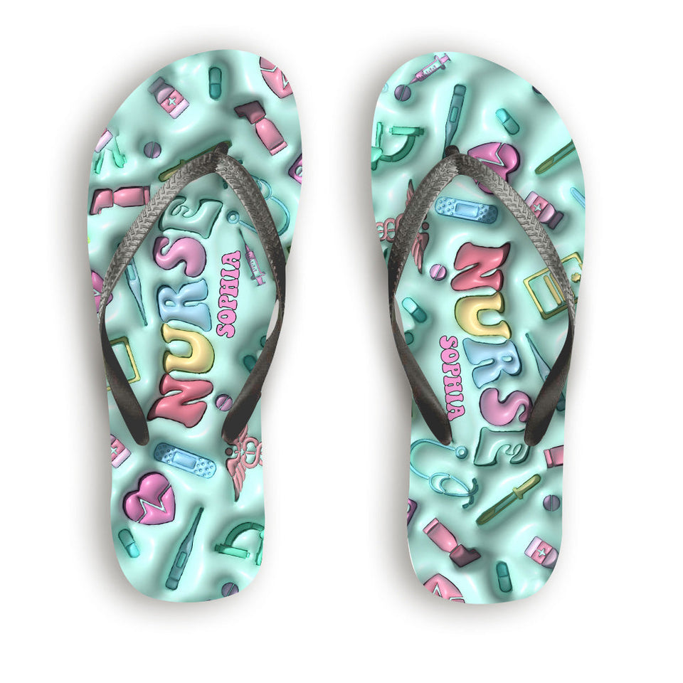 Nurse Life - Personalized Nurse Flip Flops