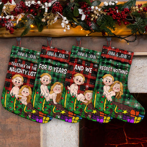 Together On The Naughty List - Personalized Couple Christmas Stockings
