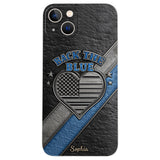 Back the Blue - Personalized Police Officer Leather Phone Case