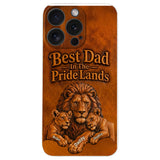 Papa Lion - Personalized Father 3D Embossed Leather Phone Case