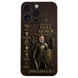 Put On The Full Amor Of God, Gift for Christians - Personalized Christian 3D Embossed Leather Phone Case