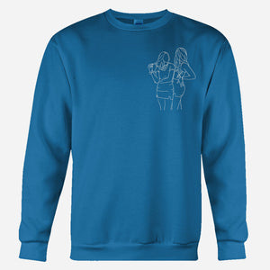 Custom Line Art - Personalized granddaughter Embroidered Sweater