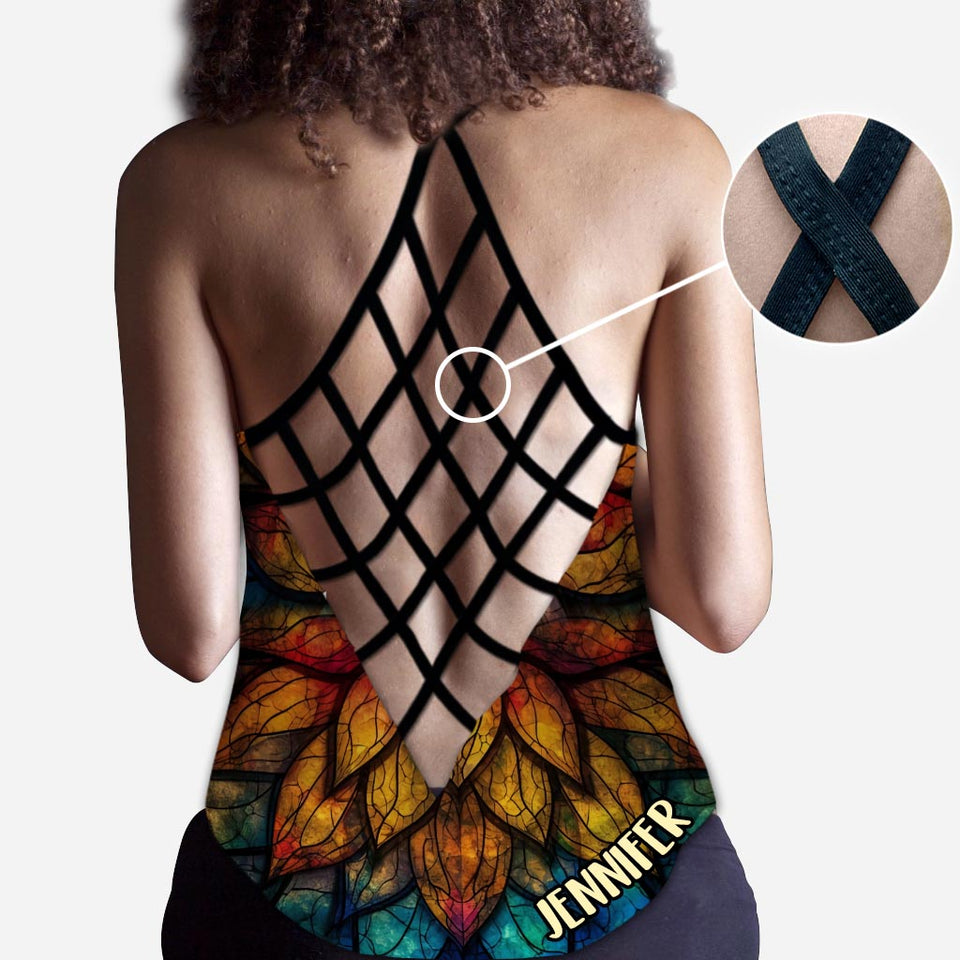 Hurry Up Inner Peace - Personalized Yoga Cross Tank Top