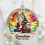 Grandma Make The World Warmer - Personalized Grandma Layers Mix Ornament
