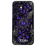 Gothic Pentacle Witchy Vibe - Personalized Witch Leather Phone Case
