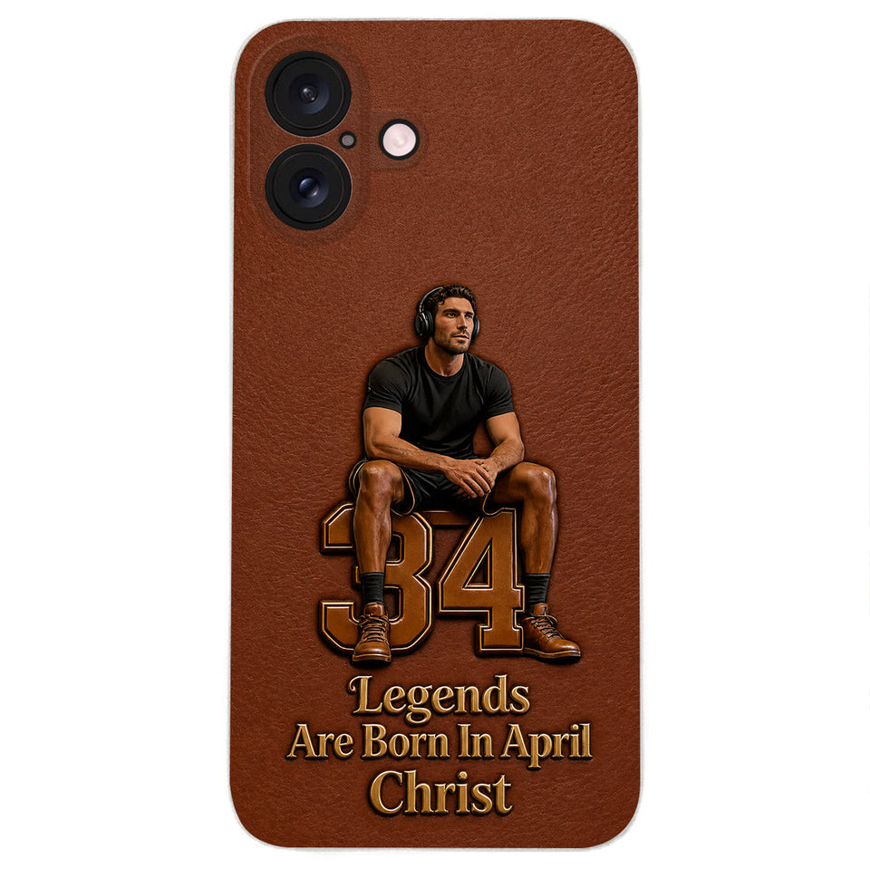 Happy Birthday Legends - Personalized Birthday 3D Embossed Leather Phone Case