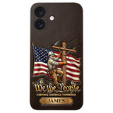 We The People - Personalized Lineman 3D Embossed Leather Phone Case