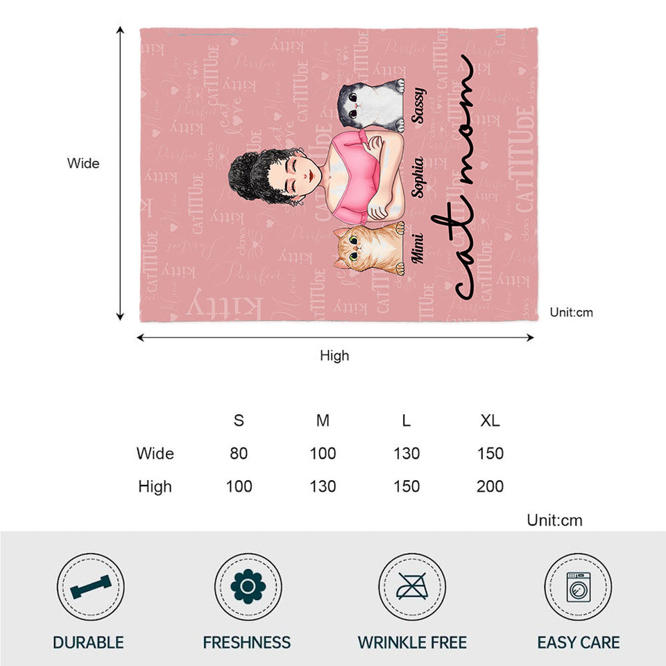 Cat Mom - Personalized Mother's day Cat Blanket