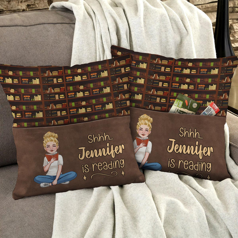 Quiet I'm Reading - Personalized Book Pocket Pillow