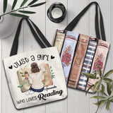 Just A Girl Who Loves Reading - Personalized Book Tote Bag