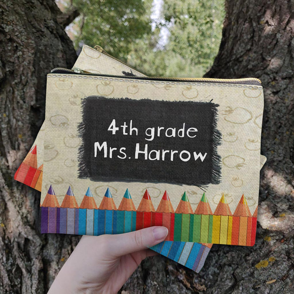 Teacher Personalized Pencil Case For Educator - Personalized Teacher Pouch