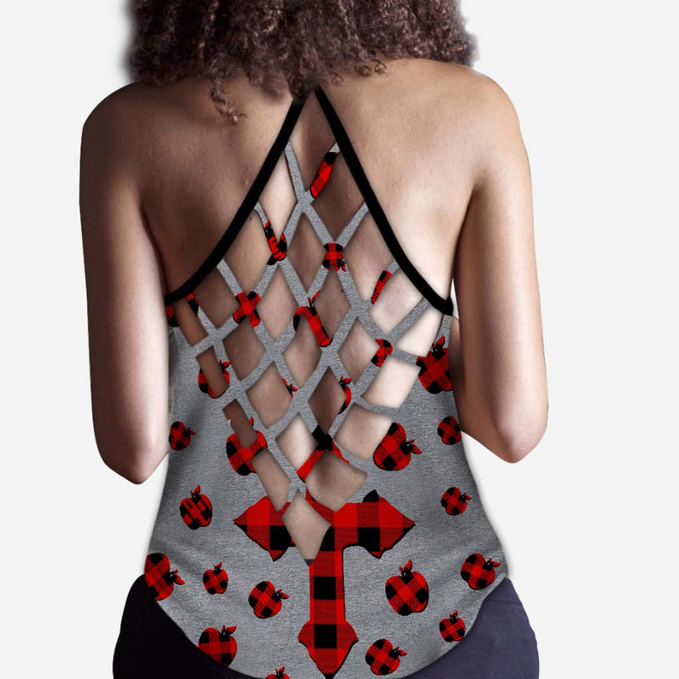 Never Underestimate  - Teacher Cross Tank Top