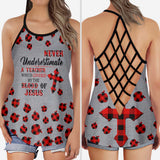 Never Underestimate  - Teacher Cross Tank Top
