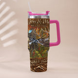 Hunting Couple It's You & Me - Personalized Hunting Tumbler With Handle