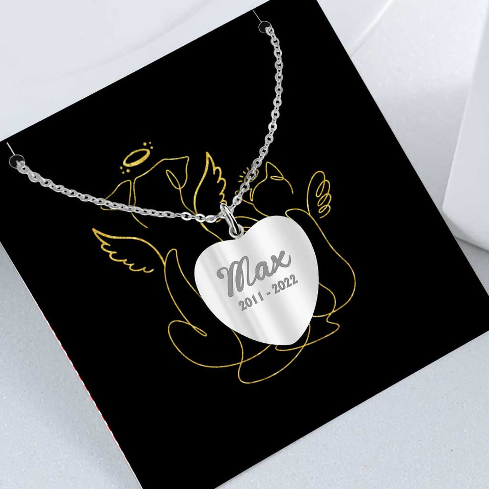 When I Close My Eyes - Personalized Christmas Dog Heart Pendant Necklace