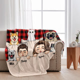 You & Me And The Fur Babies - Personalized Couple Blanket