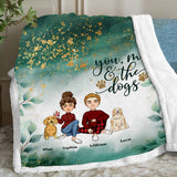 You, Me & The Dogs - Personalized Couple Blanket